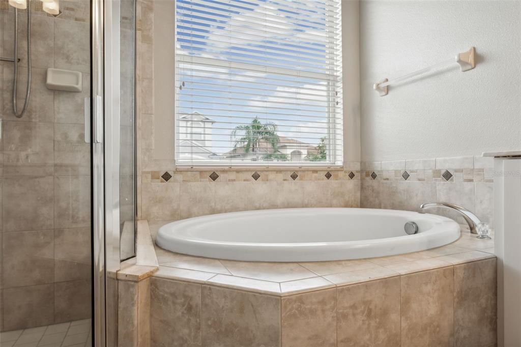 Deep Soaking Tub with Separate Shwoer