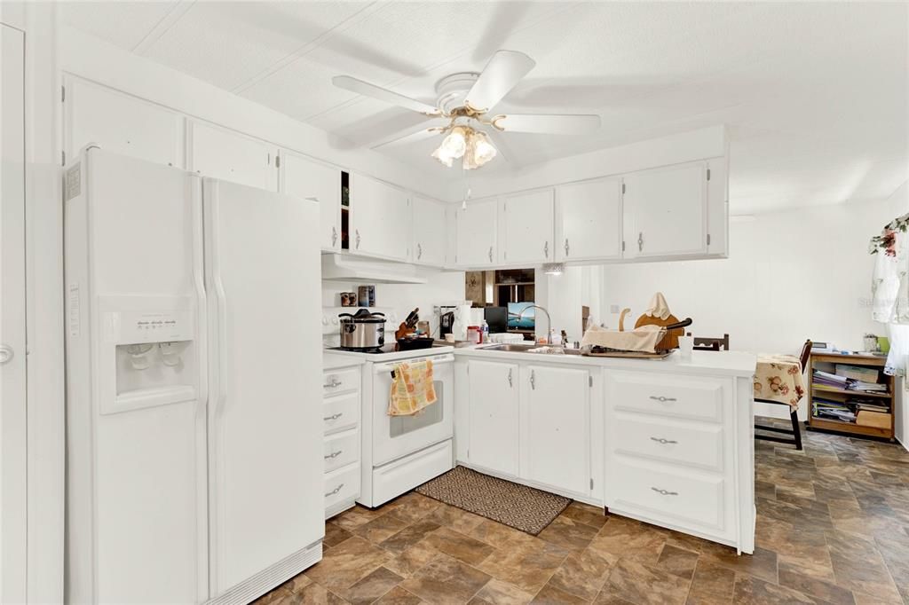 Kitchen has a closet pantry