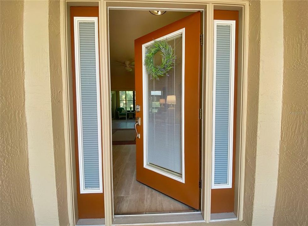 Glass door with Blinds in between glass