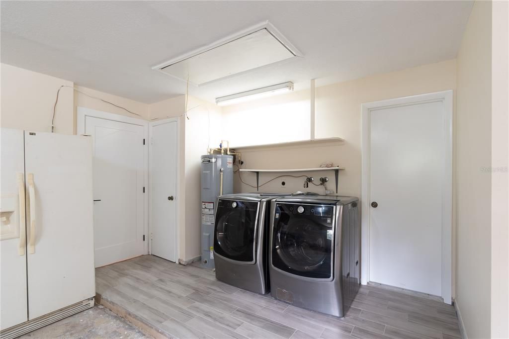 Finished area for washer and dryer in garage