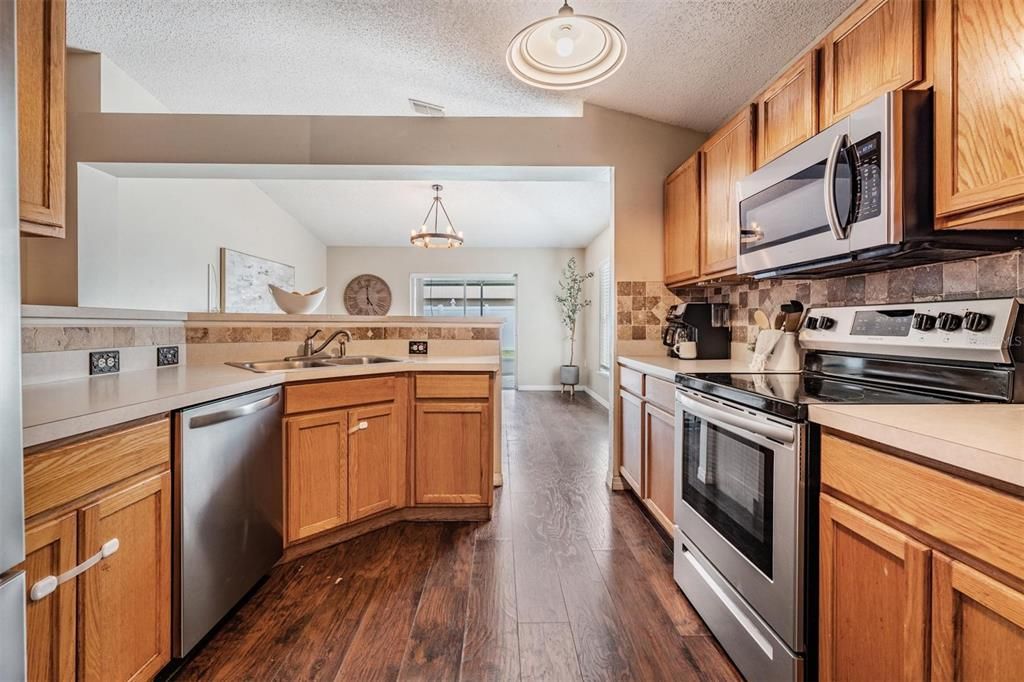 kitchen with dining views