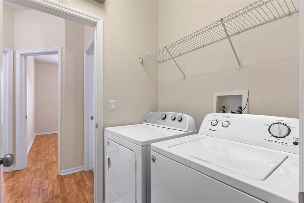 Full laundry room with washer and dryer incl.