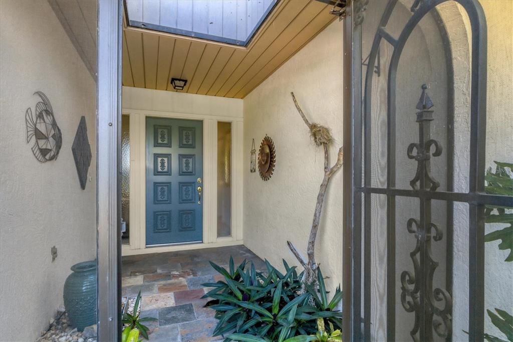 Private screened front courtyard entrance