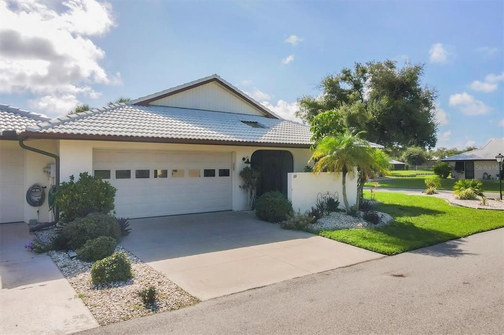 Good sized 2 car garage with utility sink