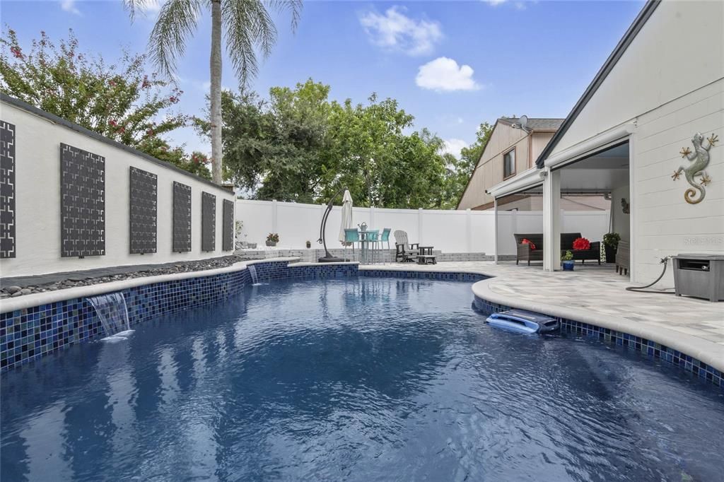 Salt water pool with waterfall features- 2078 Grasmere Dr