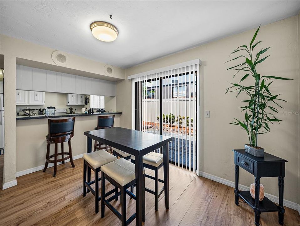 Dining area and kitchen bar