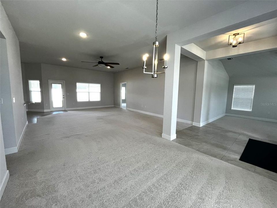 View of Great Room and foyer from dining room