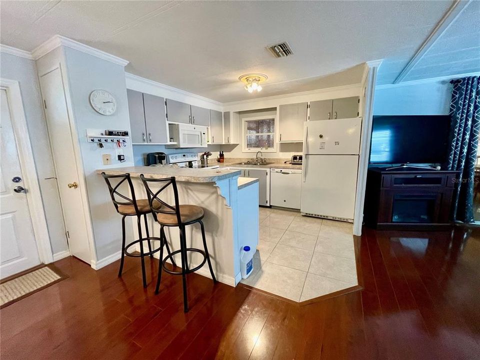 Notice the crown molding thru-out the main living area