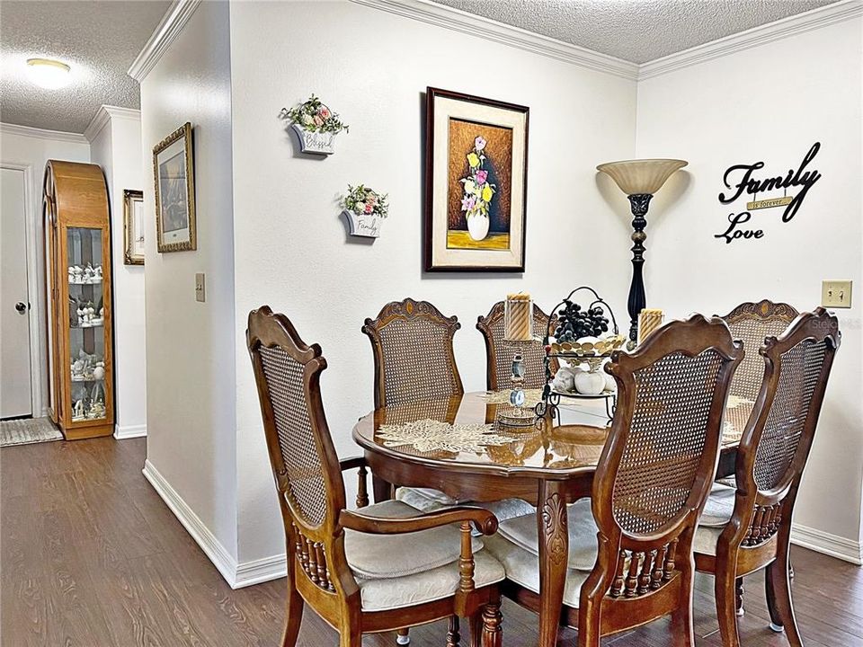 Dining room and hallway to bedrooms and bathrooms