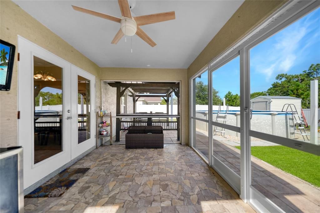 Enclosed back patio