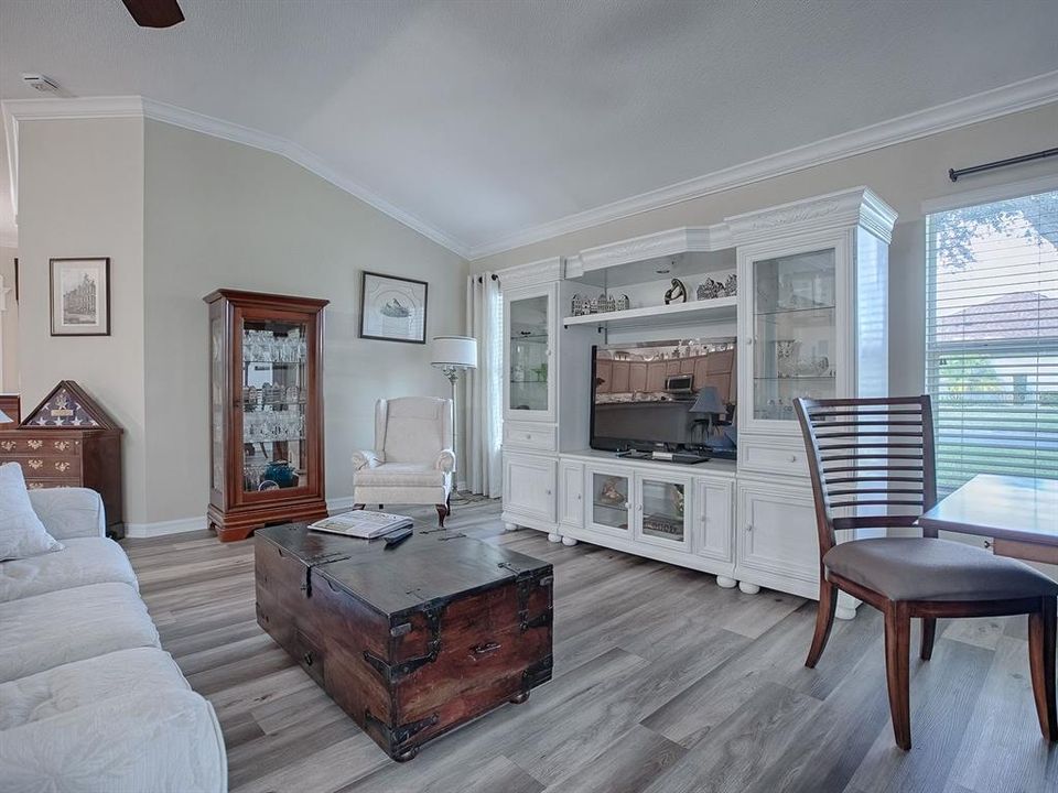 Living room with crown molding