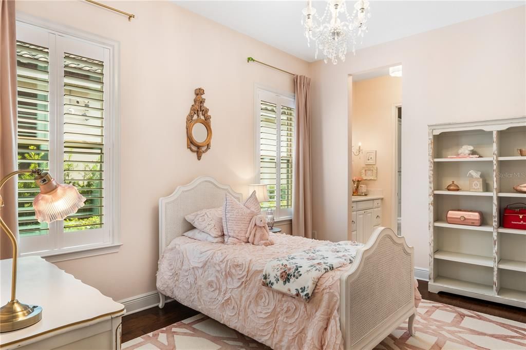 Guest bedroom 14 x 11 with Jack & Jill bath and walk-in closet.