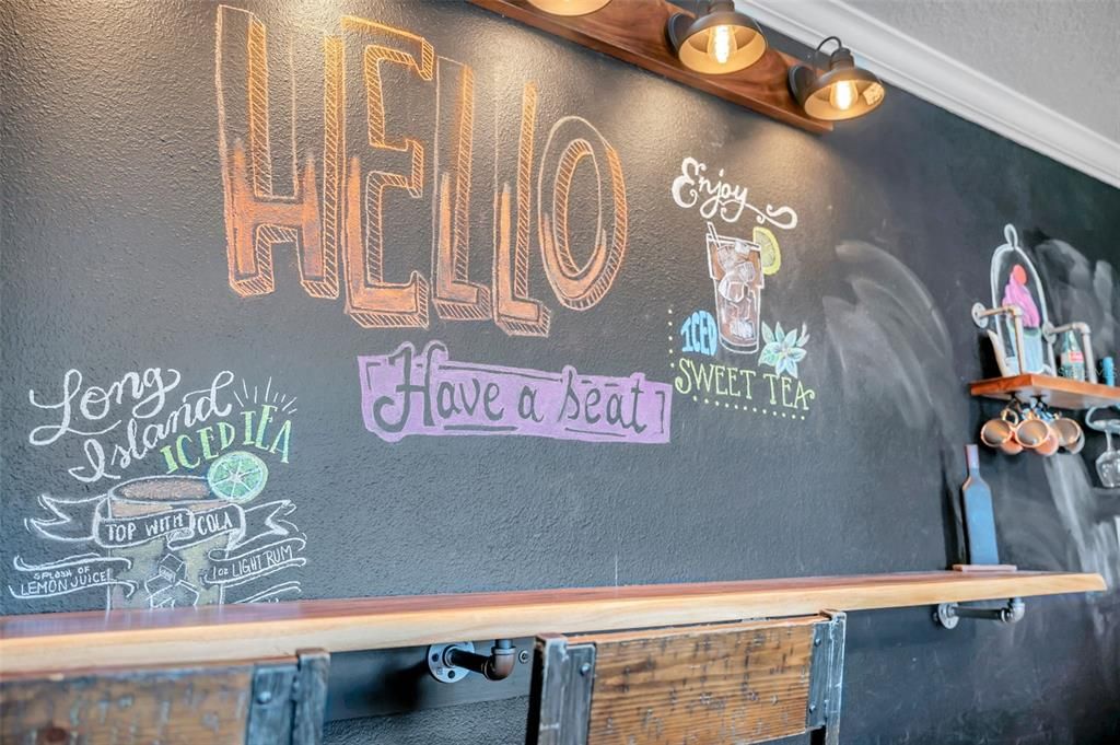 Fun chalkboard bar