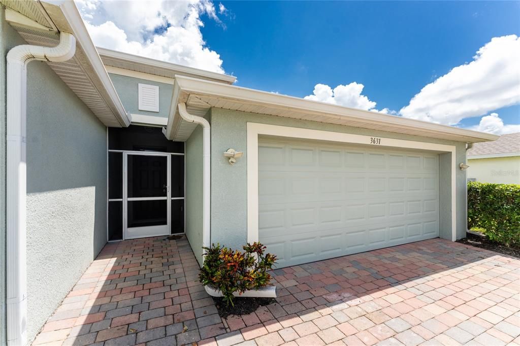 Screened front entry.