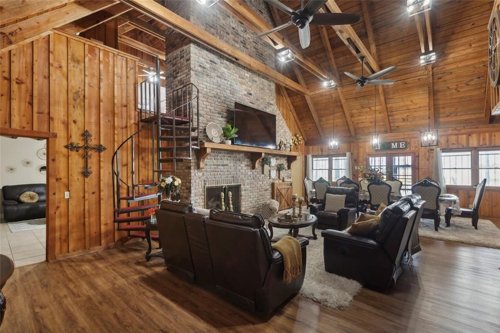 Family Room showing connection to master room on the left