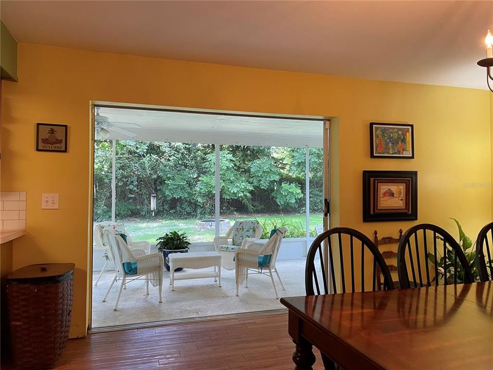 Family Room(currently used for dining) with pocket slider to screened porch