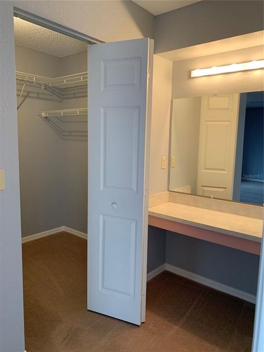 Walk in closet and vanity