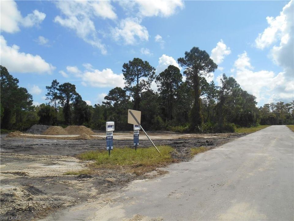 View of street with new construction across the street