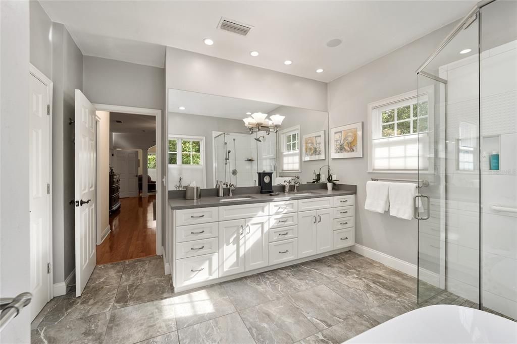 DOUBLE VANITY WITH QUARTZ COUNTERS