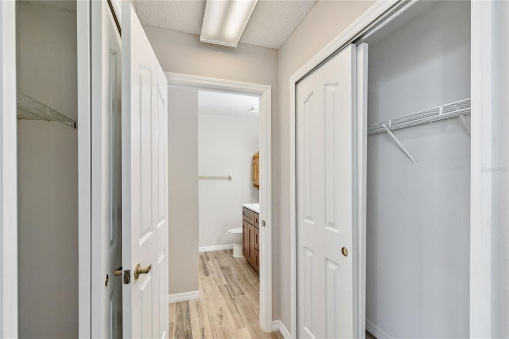 Closets in primary bedroom