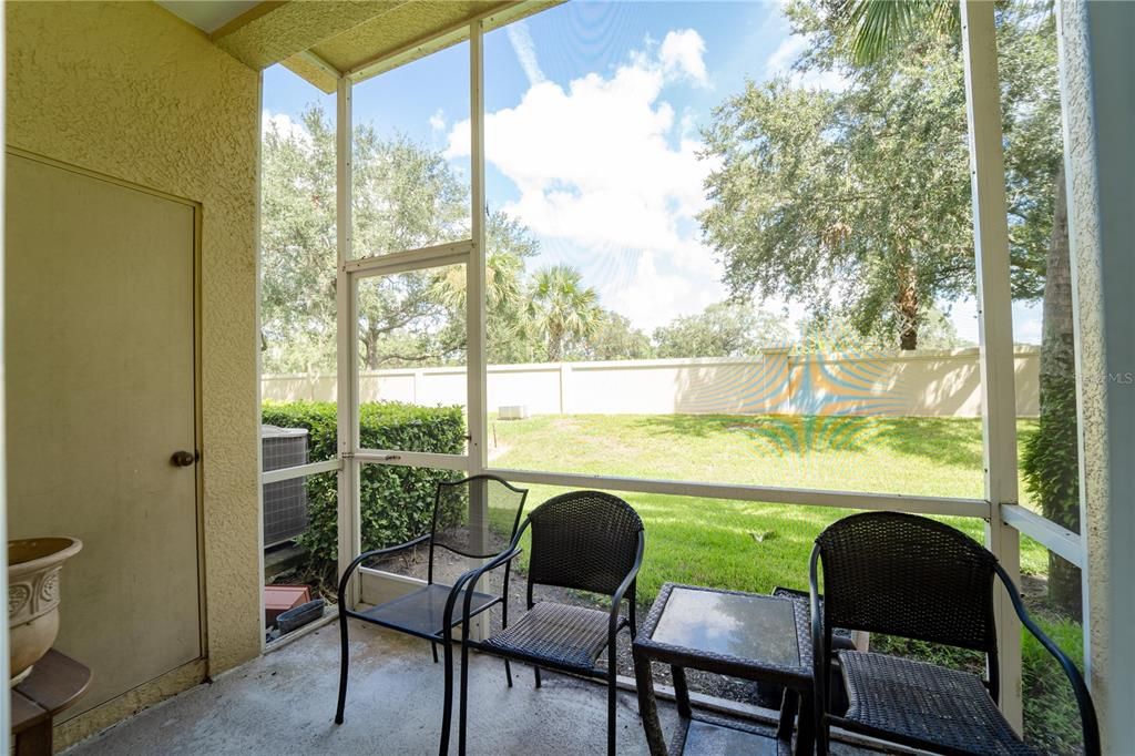 Covered and screened in patio