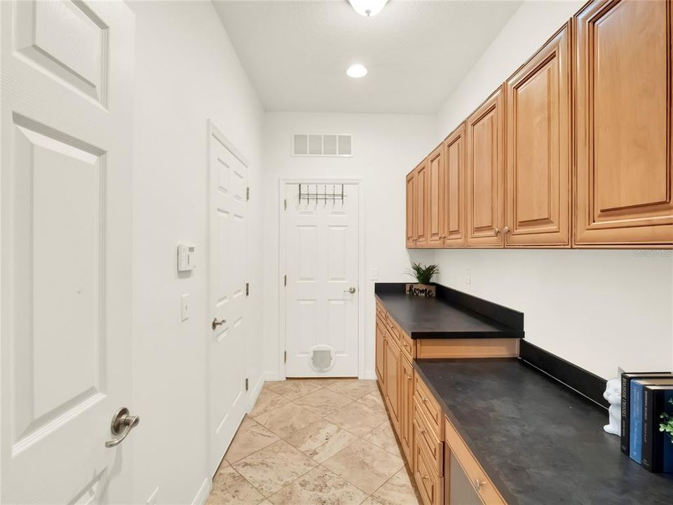 additional cabinets leading to garage