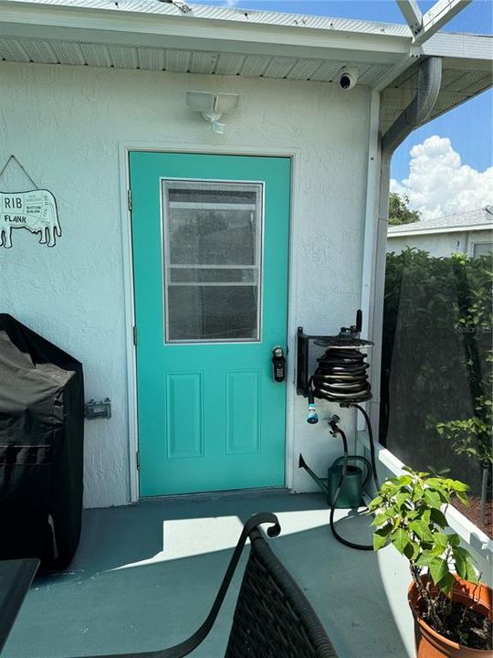 storage area on porch