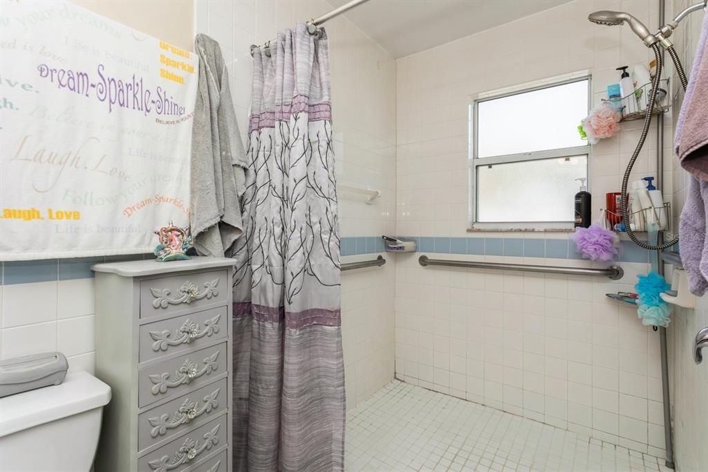 Primary bath with large walk in shower