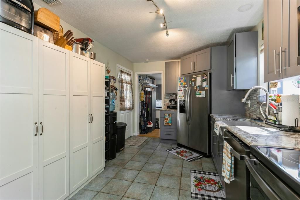 Extra storage wall in kitchen