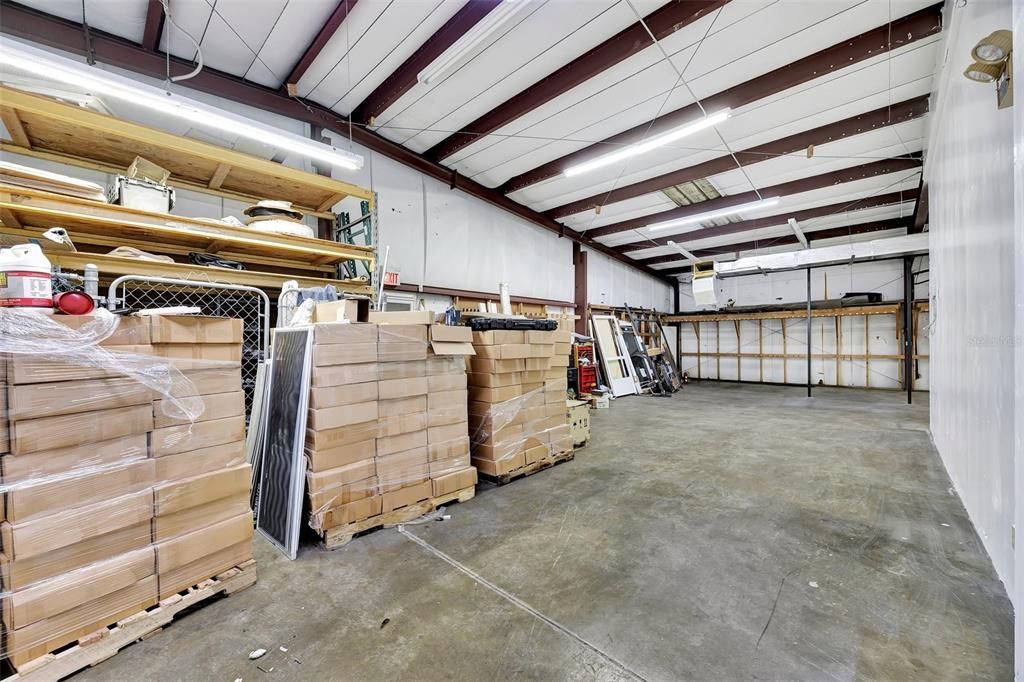 One Side of L-Shaped Warehouse; View is from Door Located in Office/Conference Room