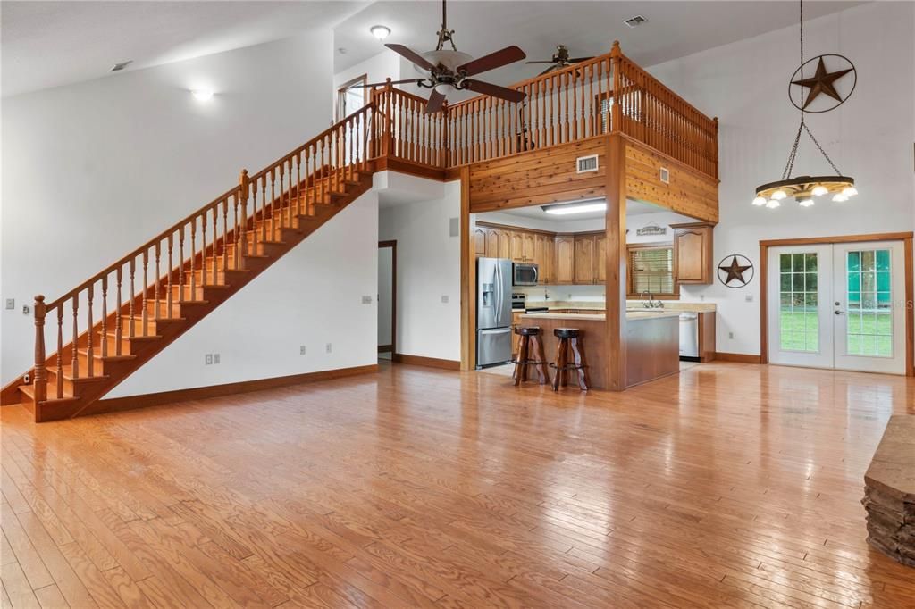 Open Floor plan with stunning staircase