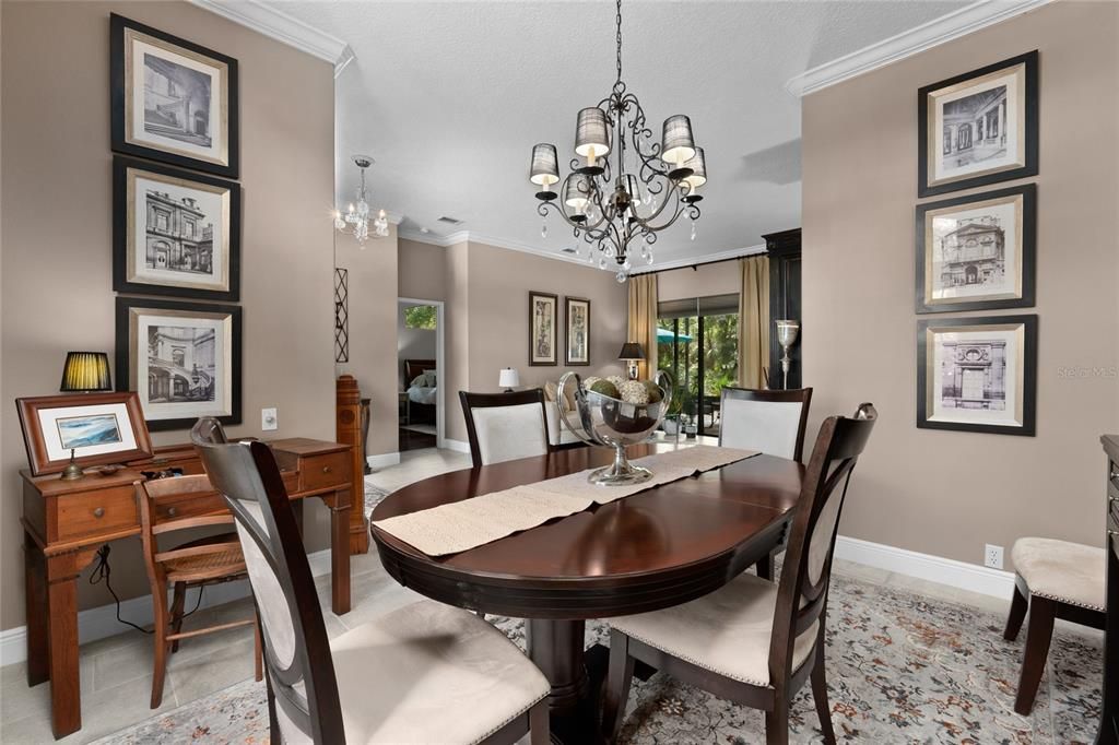 Dining Room with tiled flooring