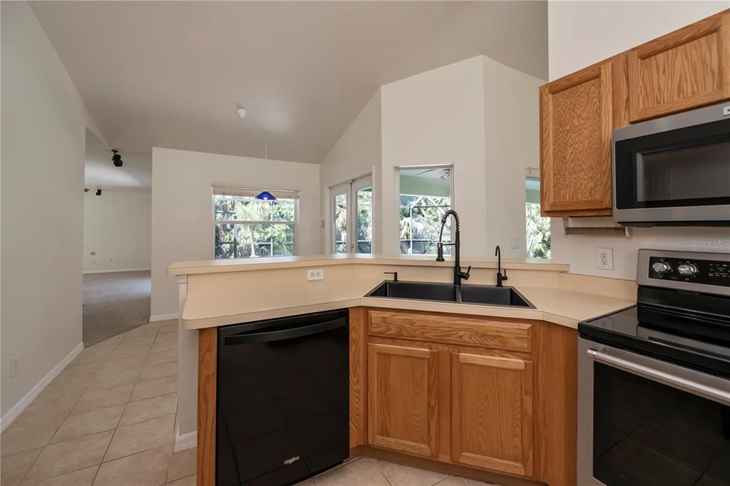 View towards Breakfast room & Family room