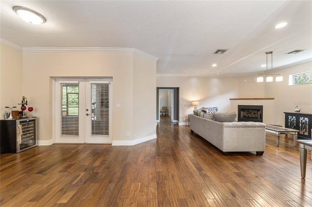 Dining area and living room