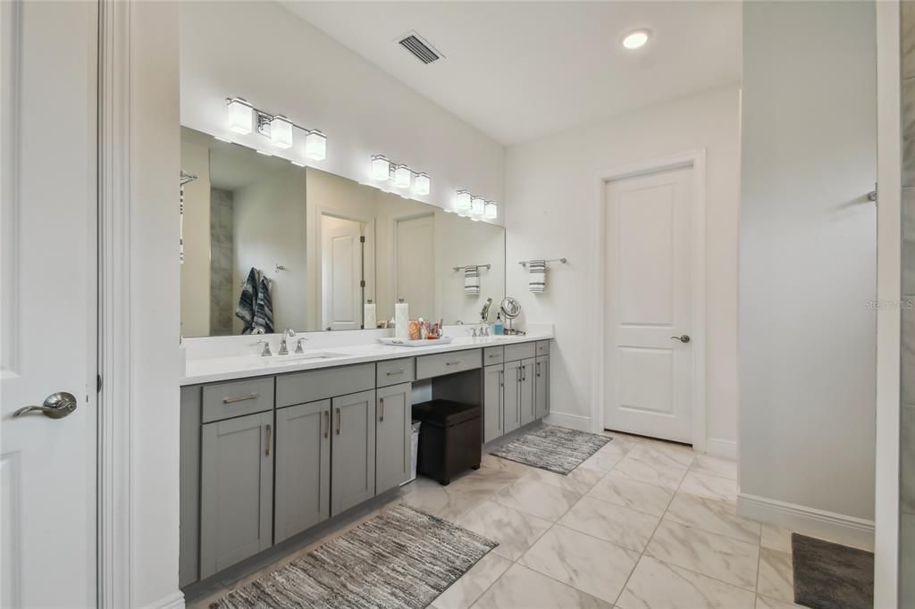 Primary bath with large walk-in shower