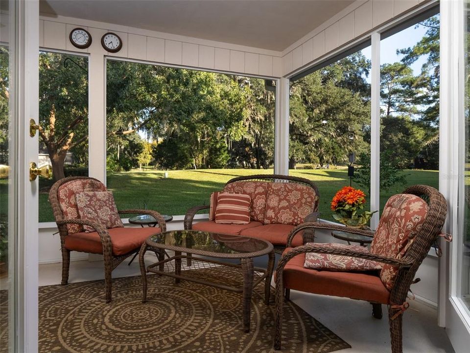 Screened in lanai with gorgeous view