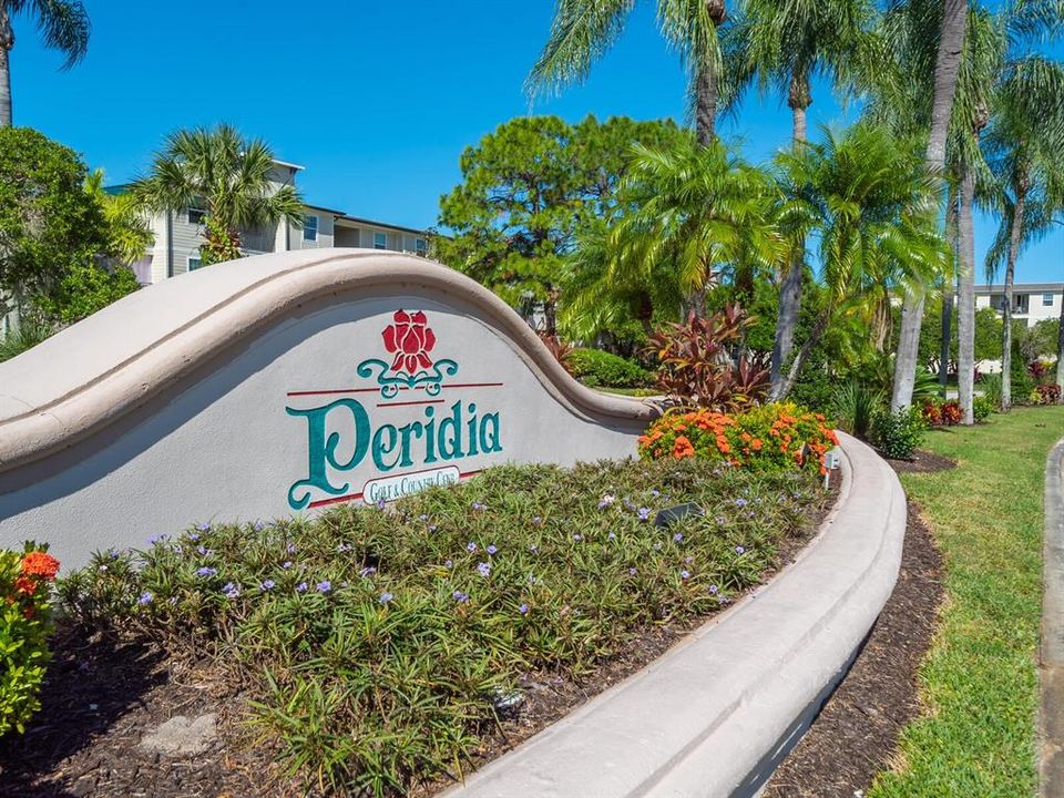 Peridia entrance sign