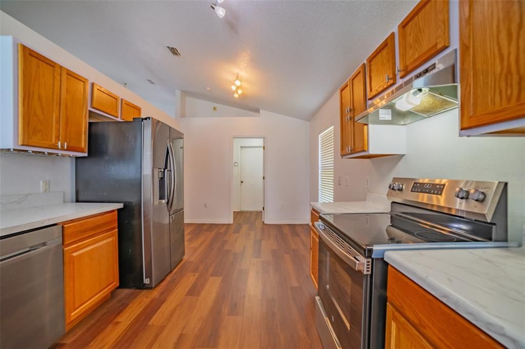 kitchen area has a dinette space