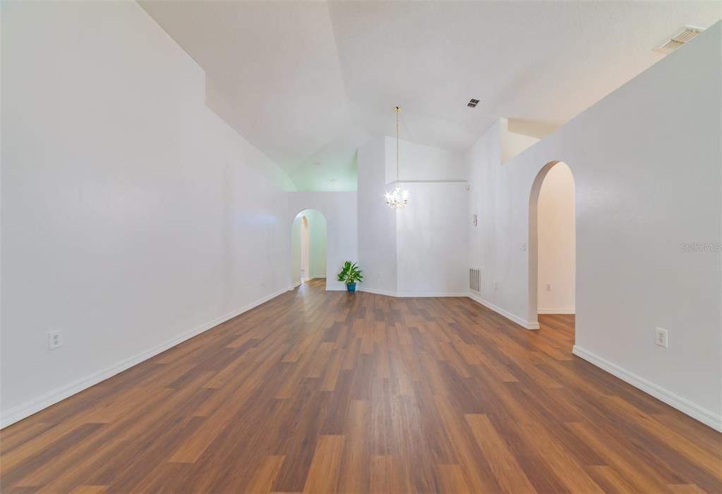 living room with dining area