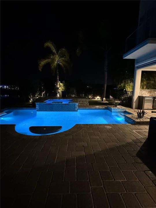 Gorgeous evening shot of pool area