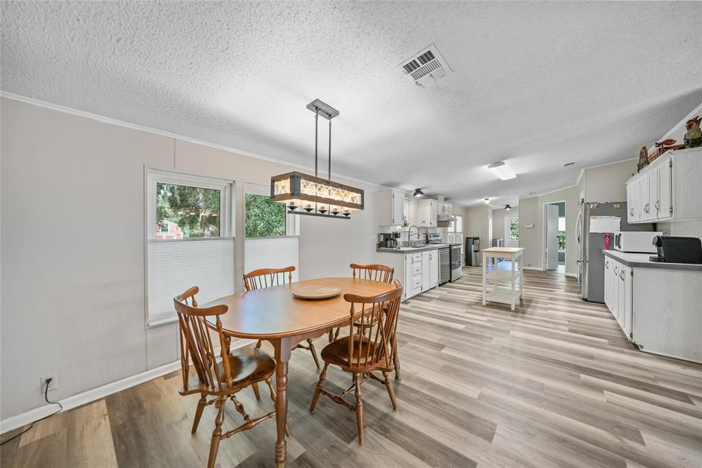 Dining room and kitchen