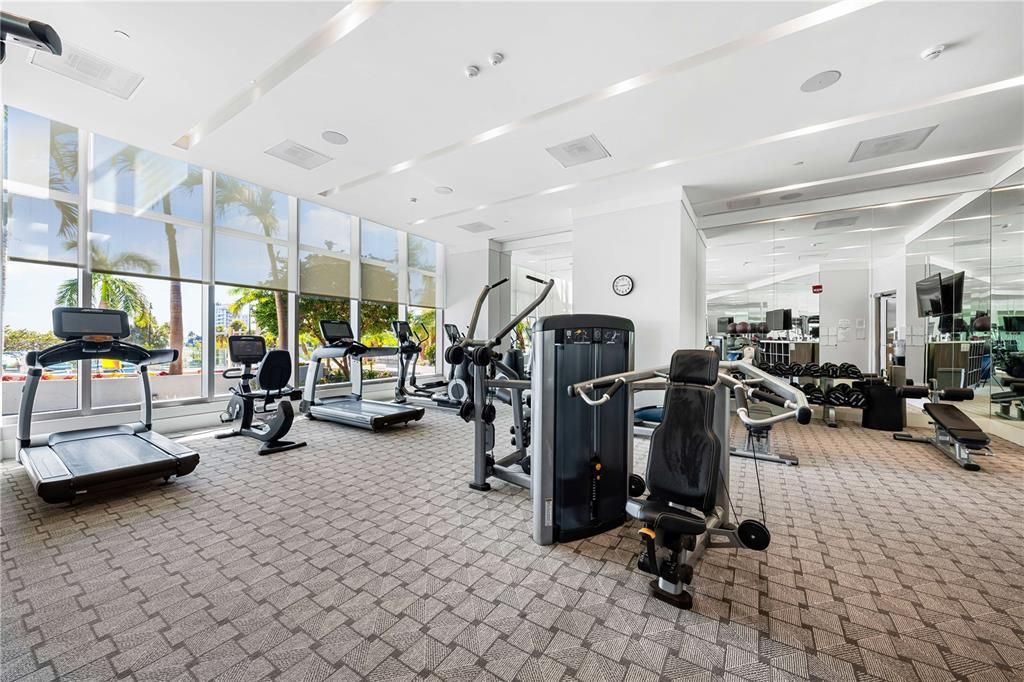 Fully equipped gym on the main floor.