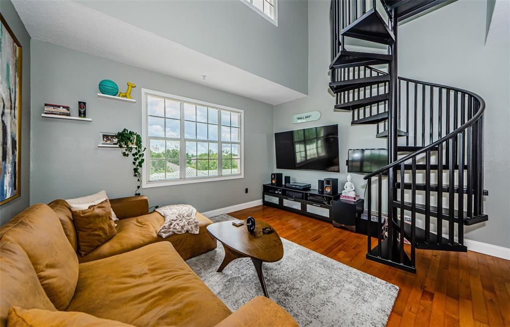 Spacious Living room with vaulted ceilings!