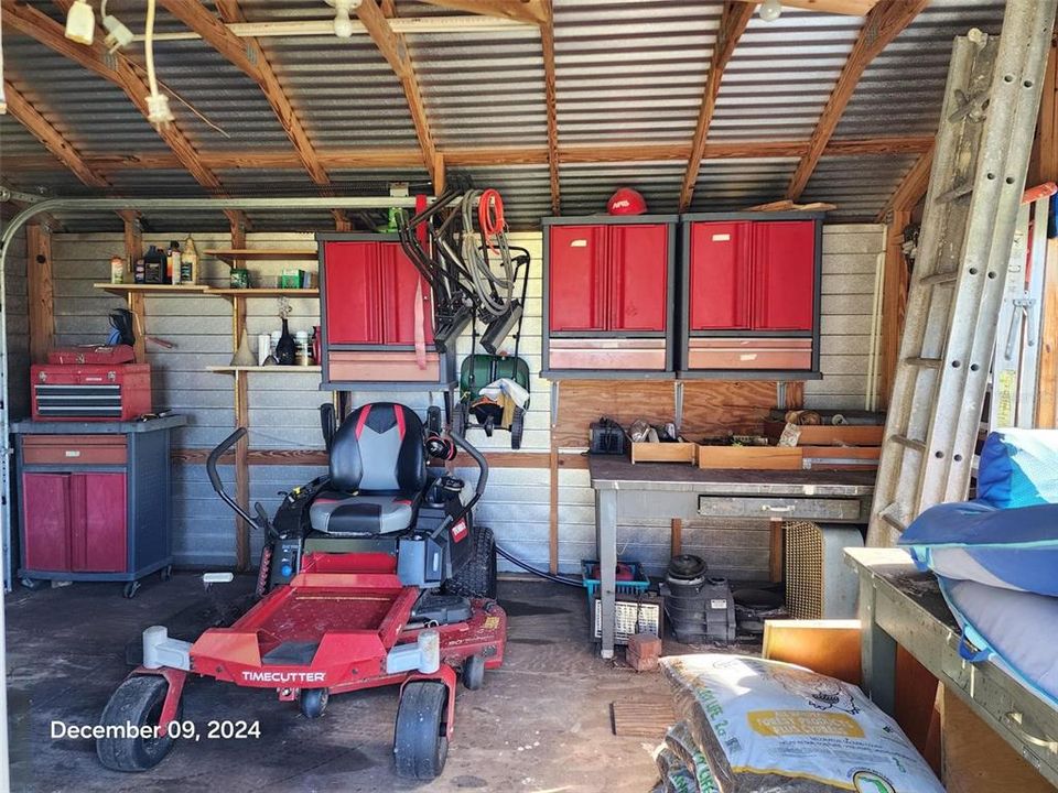 Interior of shed.