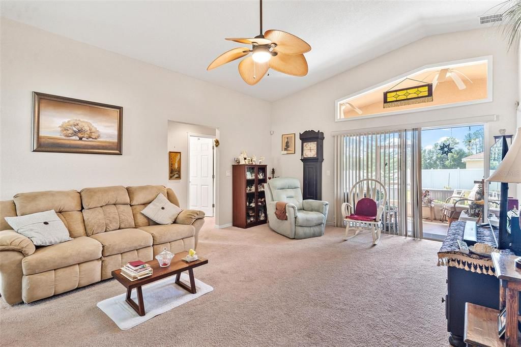 Living Area with Sliding Doors leading to Lanai Area