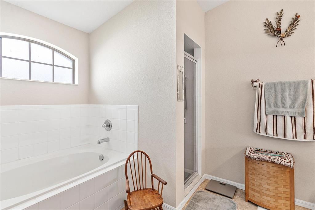 Primary Bathroom with Garden Tub and Walk-in Shower