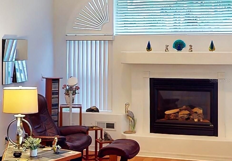 The built-in gas fireplace, powered by LP (liquid propane) gas, offers warmth and ambiance at the touch of a button. LP gas is efficient, burns cleanly, and is readily available, making it an ideal fuel source for your home. A fireplace not only provides a cozy focal point for gatherings but also adds value to your home and can help reduce heating costs during cooler months. Whether you're relaxing with a book or hosting friends, this fireplace enhances the comfort and atmosphere of your living space.