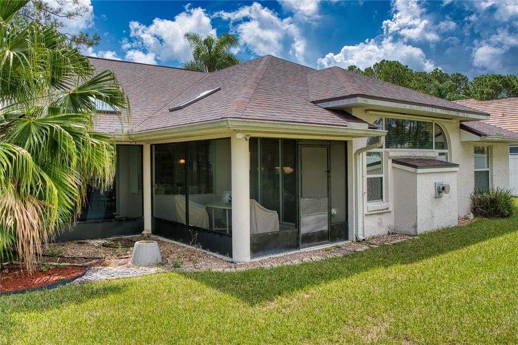 The lanai keeps getting better and better, featuring ceiling fans and skylights for added comfort and natural light—perfect for enjoying the outdoors year-round.