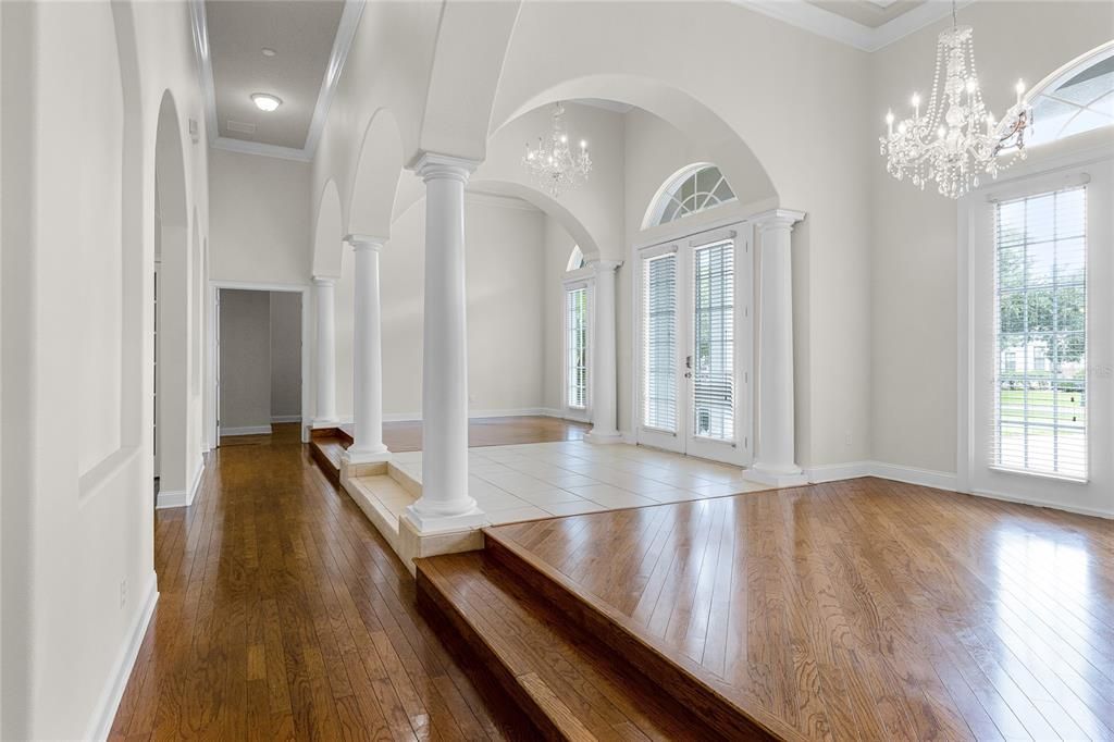 Dining room at front of picture