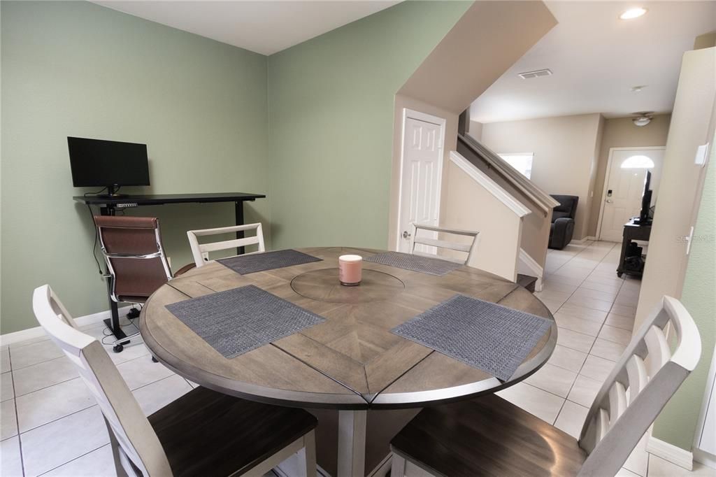 Dining Room with plenty of space for at home work.